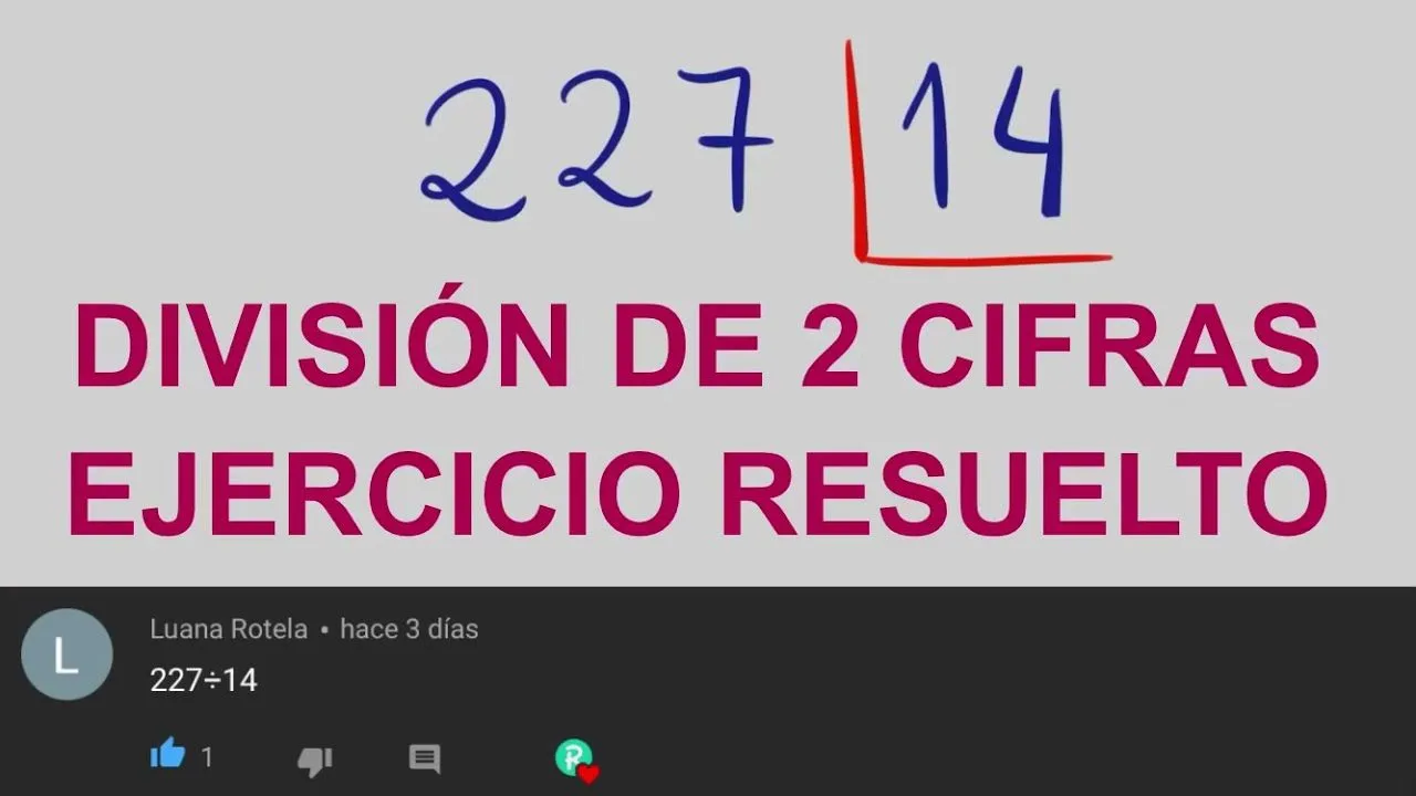 DIVISION DE DOS CIFRAS - EJERCICIOS RESUELTOS - YouTube DIVISION DE DOS CIFRAS - EJERCICIOS RESUELTOS - YouTube