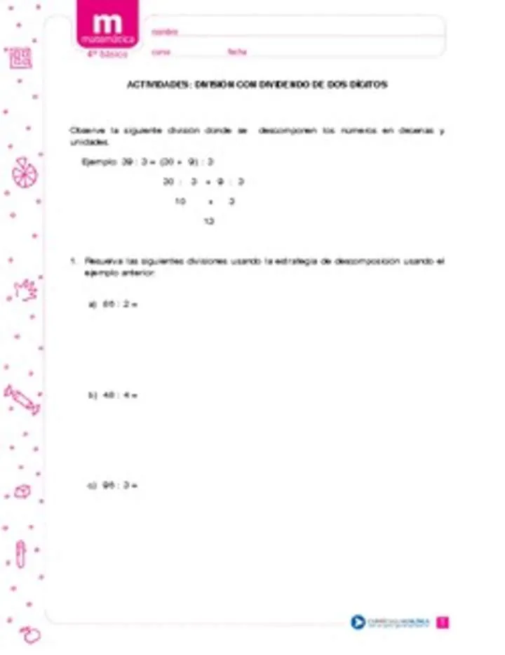 División con dividendo de dos dígitos - Curriculum Nacional. MINEDUC. Chile. División con dividendo de dos dígitos - Curriculum Nacional. MINEDUC. Chile.