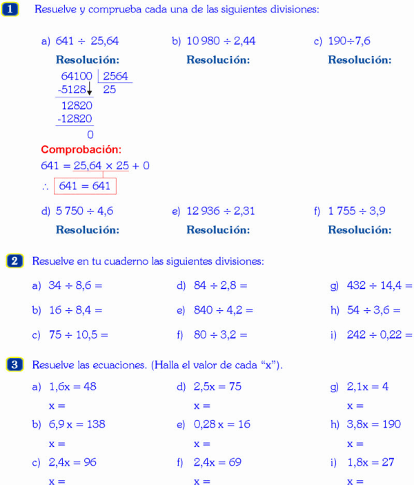 DIVISION DE NUMEROS DECIMALES EJEMPLOS RESUELTOS DE PRIMARIA PDF