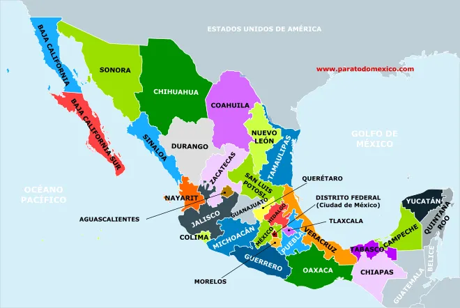División Política de México: Estados de México - División política ...