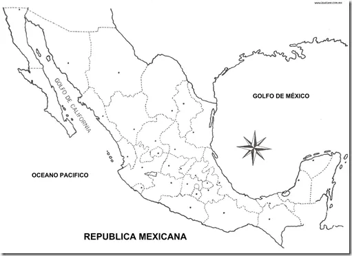 Mapa de la republica mexicana con nombre y division politica a ...