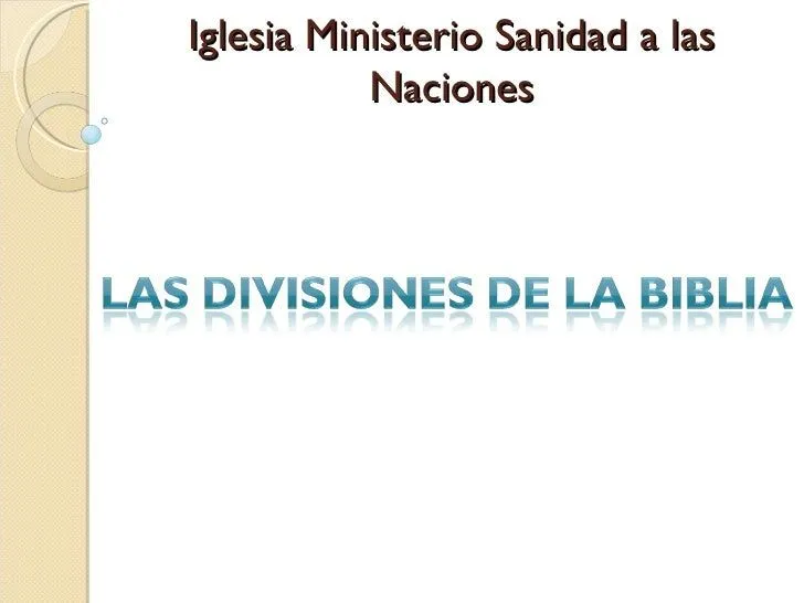 Las divisiones de la biblia