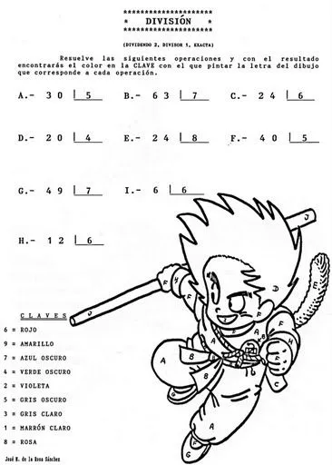 DIVISIONES EXACTAS DE UNA CIFRA PARA IMPRIMIR GRATIS : FICHAS PARA ...