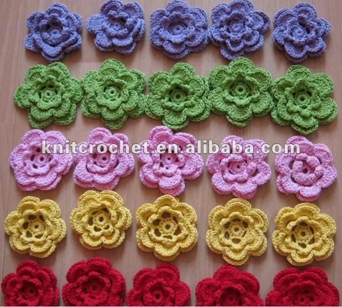 Diy 3 1/4 " apliques de flores de ganchillo adornos broche ( KCC ...