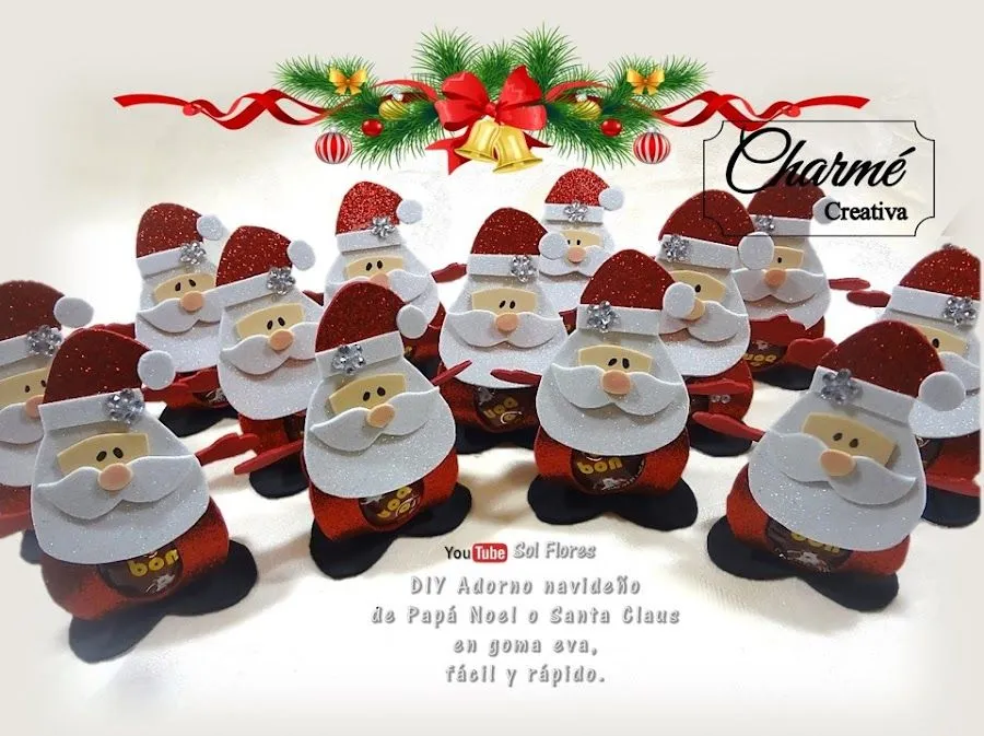 DIY Adorno navideño de Papá Noel o Santa Claus en goma eva, fácil y rápido | Manualidades DIY Adorno navideño de Papá Noel o Santa Claus en goma eva, fácil y rápido | Manualidades
