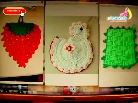 DIY 3 adornos para la cocina tejidos a crochet - YouTube DIY 3 adornos para la cocina tejidos a crochet - YouTube