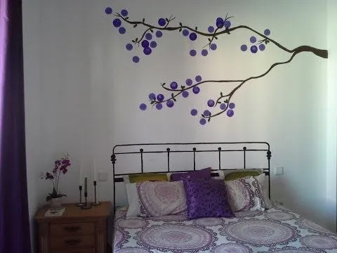DIY Arbol y cabecero pintado en pared - YouTube