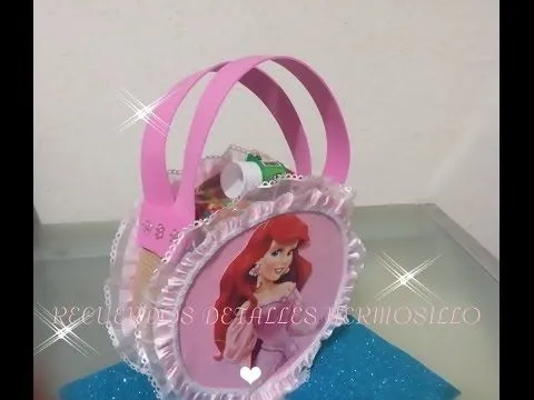 DIY como hacer Bolsa Dulcera princesa sirenita - YouTube DIY como hacer Bolsa Dulcera princesa sirenita - YouTube