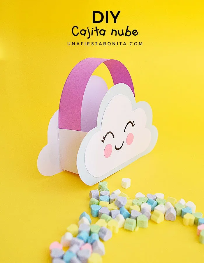 DIY – Cajita en forma de nube para dulces – Una Fiesta Bonita DIY – Cajita en forma de nube para dulces – Una Fiesta Bonita