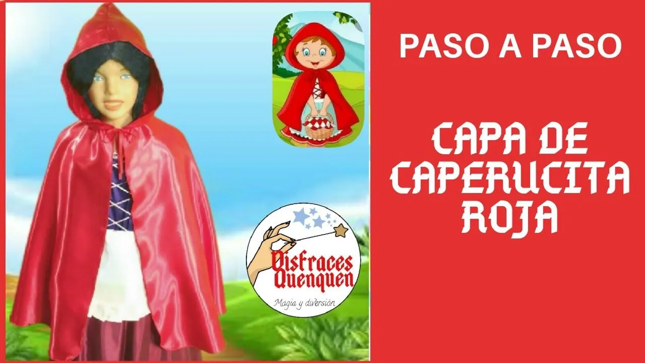 DIY. Como hacer una Capa de CAPERUCITA ROJA fácil. Capa con capucha paso a paso. - YouTube