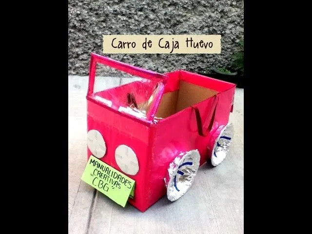 DIY carro de caja de huevo niña reciclando rapido - YouTube DIY carro de caja de huevo niña reciclando rapido - YouTube