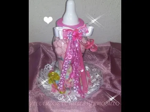 DIY Como Hacer Centro de Mesa BabyShower De Biberon alcancia - YouTube