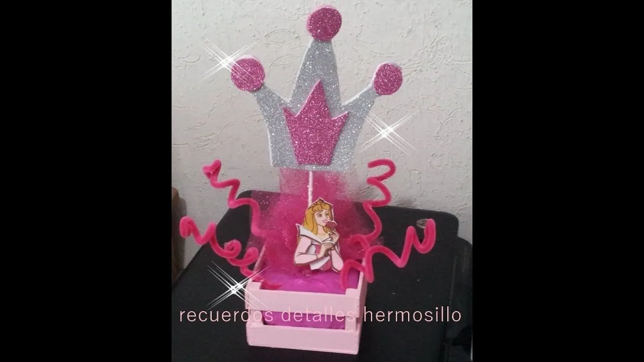 DIY Como Hacer CENTRO DE MESA CORONITA PRINCESA AURORA - YouTube