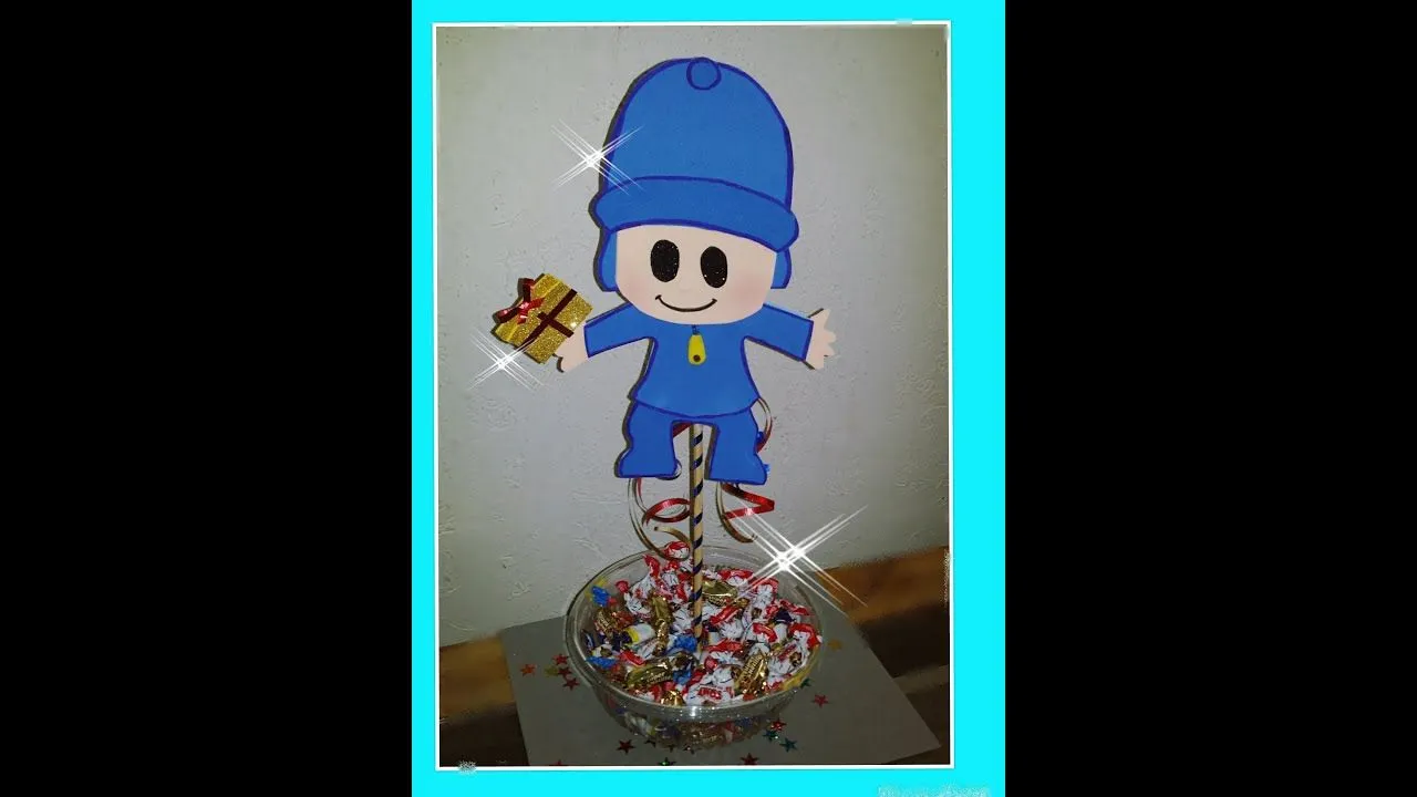 DIY Como Hacer Centro Para Mesa De Dulces Pocoyo - YouTube
