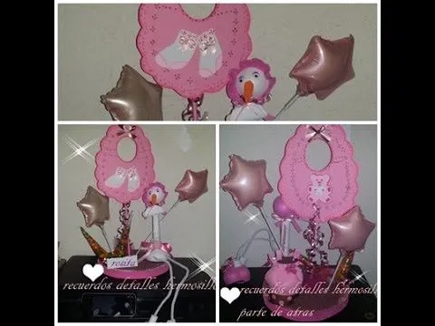 DIY Centro de mesa fofucha cigueña para baby shower - YouTube