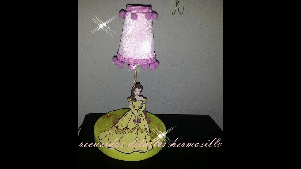DIY Como hacer Centro de Mesa lamparita Princesa bella - YouTube DIY Como hacer Centro de Mesa lamparita Princesa bella - YouTube