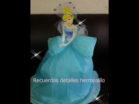 DIY Como hacer Centro de mesa princesa cenicienta botella pet - Phimtk