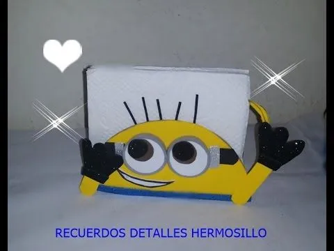 DIY Como Hacer Centro Servilletero Minions - YouTube