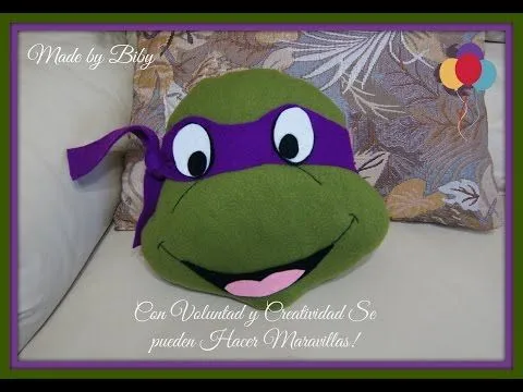 DIY- COJÍN TORTUGA NINJA detalles para febrero 14 - YouTube