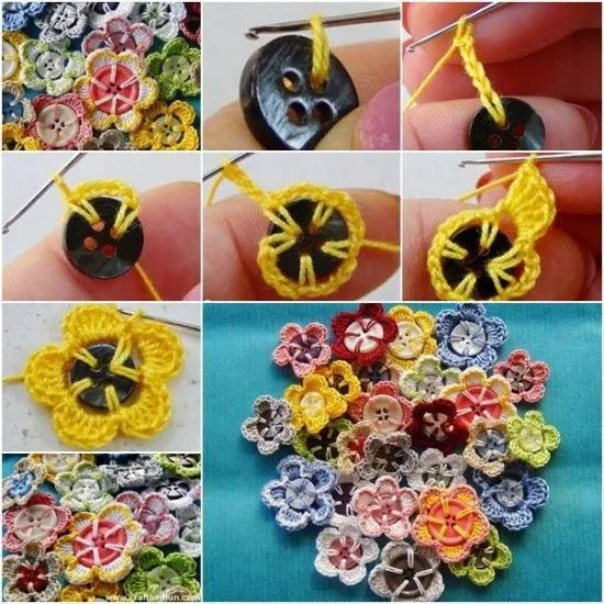 DIY Crochet Button Flowers Pictures, Photos, and Images for ... DIY Crochet Button Flowers Pictures, Photos, and Images for ...