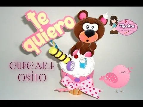 DIY Como hacer cupcake osito de Manualidades en foamy - foami ...