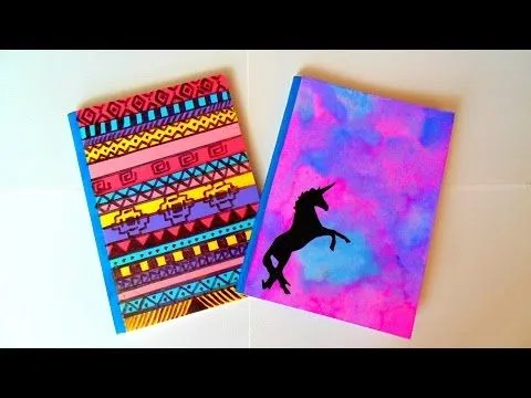 DIY DECORA TUS CUADERNOS...FÁCIL Y BONITO - YouTube