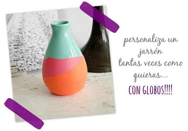 diy: decora un jarrón con globos | lilaygris diy: decora un jarrón con globos | lilaygris