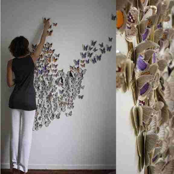 DIY Decorar paredes con mariposas de papel - Bricoinventos