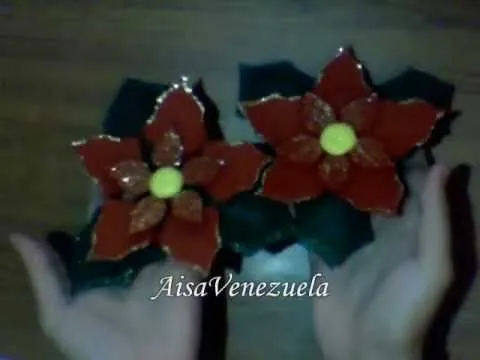 DIY: flores de navidad o navideñas noche buenas en foami ...