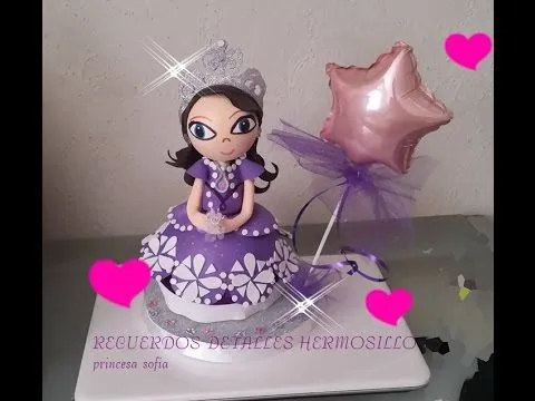 DIY como Hacer Fofucha Princesa Sofia Centro de Pastel - YouTube