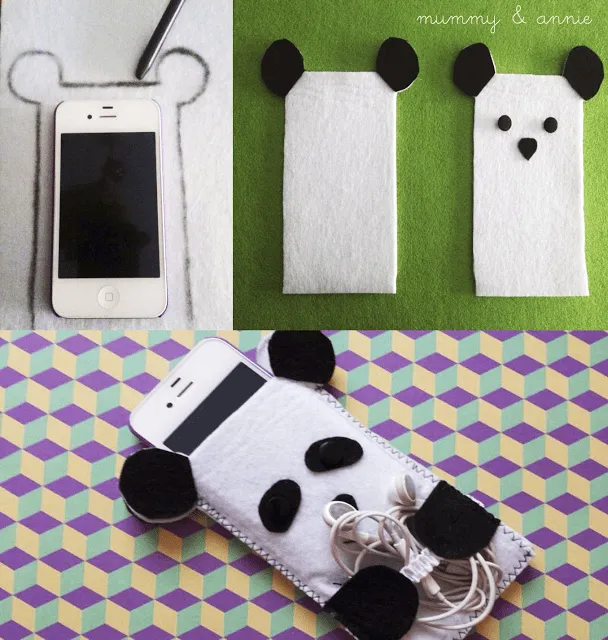 Diy funda móvil fieltro oso panda - Paperblog Diy funda móvil fieltro oso panda - Paperblog