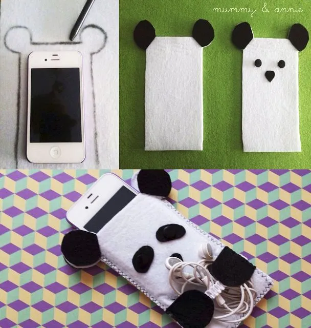 DIY FUNDA MÓVIL FIELTRO OSO PANDA | Inspiración | Pinterest ...