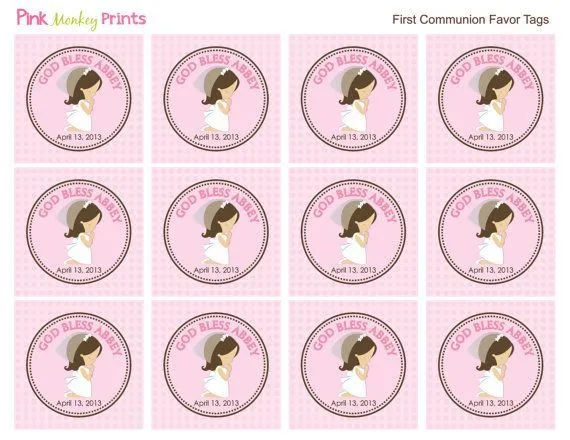 DIY Girls First Communion Favor Tags by PinkMonkeyPrints on Etsy ... DIY Girls First Communion Favor Tags by PinkMonkeyPrints on Etsy ...