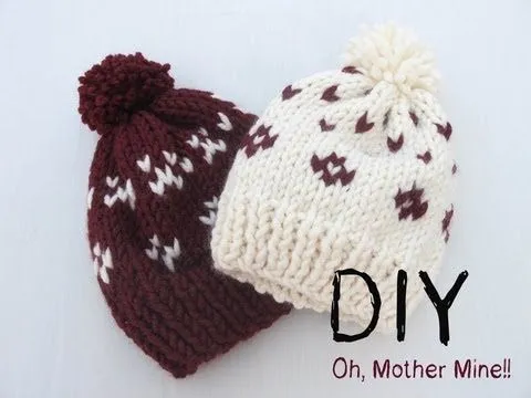 DIY Como hacer gorros de lana con dos agujas - YouTube