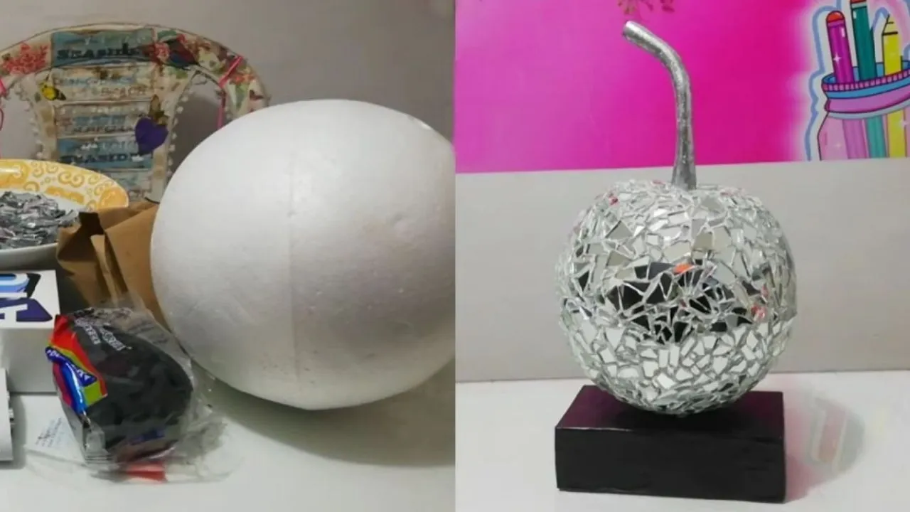 DIY: Haz un adorno en forma de manzana con espejo reciclado para que tu  sala luzca elegante | Panorama