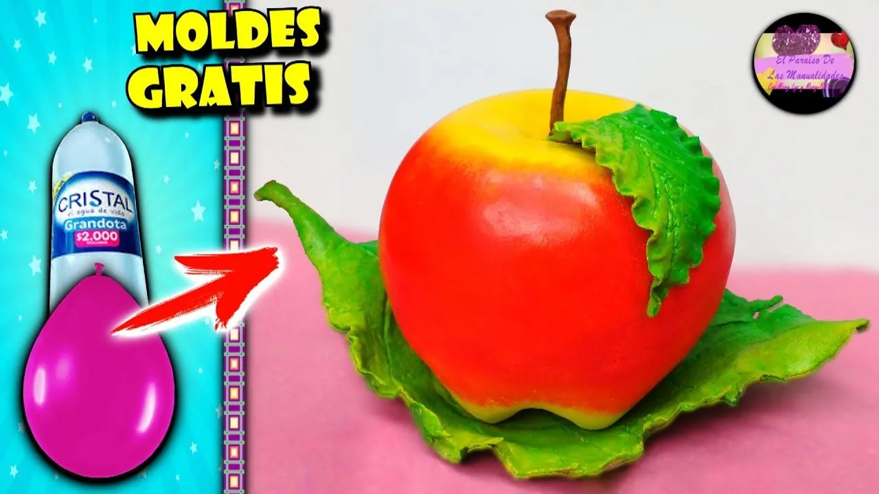 Diy Manzana gigante decorativa en 3D adornada con una hoja de árbol grande con material reciclable - YouTube Diy Manzana gigante decorativa en 3D adornada con una hoja de árbol grande con material reciclable - YouTube