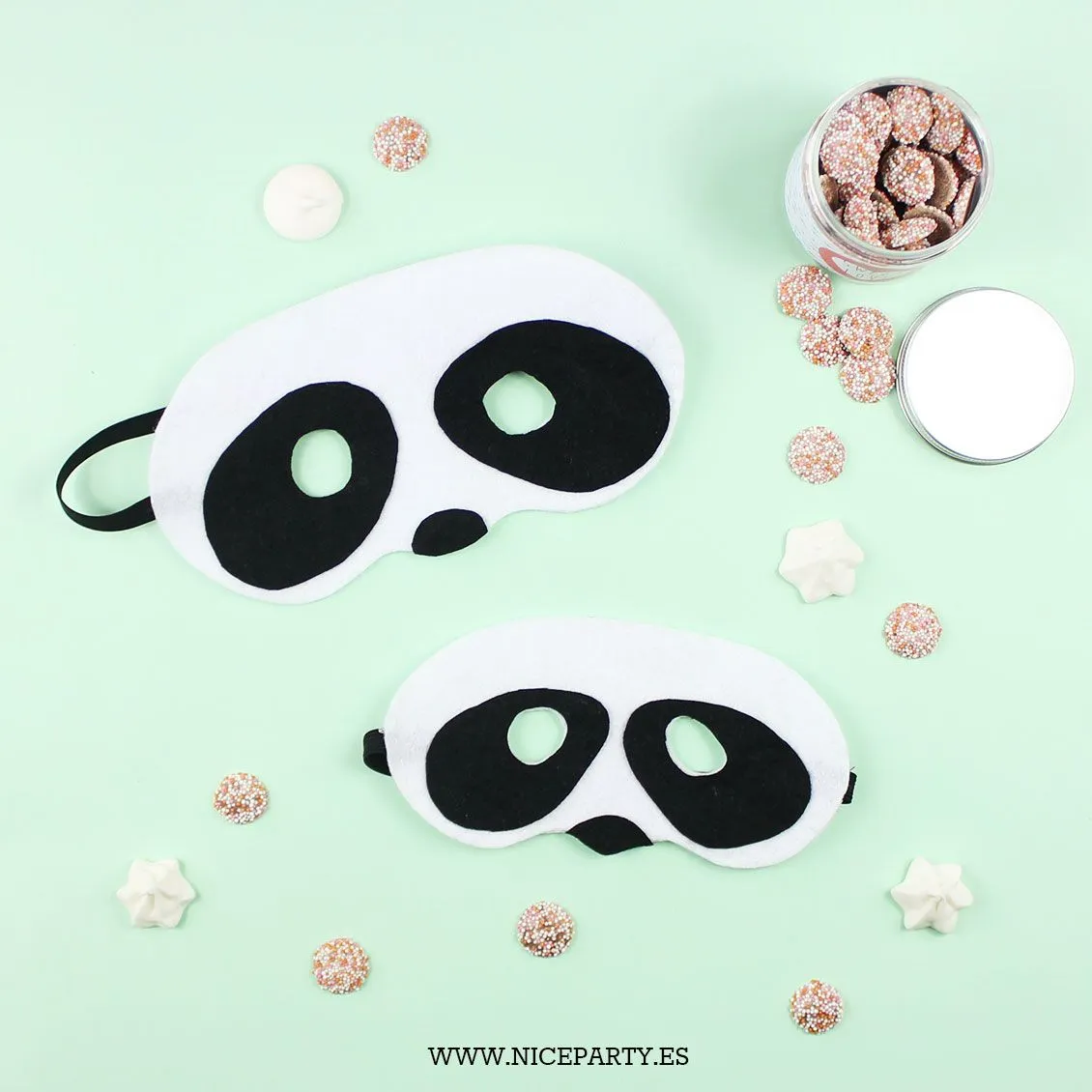 DIY máscara de oso panda para niños y mayores DIY máscara de oso panda para niños y mayores