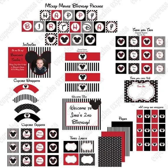 DIY Mickey Mouse Deluxe PRINTABLE birthday by CupcakeExpress2