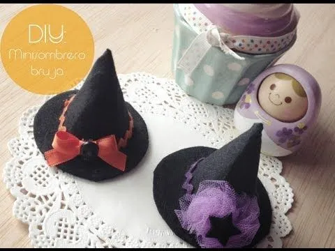 DIY: Mini Sombrero de Bruja / Mini Witch Hat - YouTube DIY: Mini Sombrero de Bruja / Mini Witch Hat - YouTube