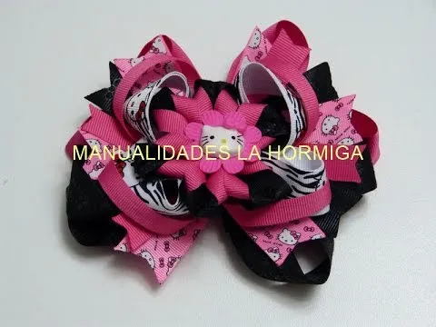 DIY Moño- lazo boutique y flores en cinta o listón para el cabello ... DIY Moño- lazo boutique y flores en cinta o listón para el cabello ...