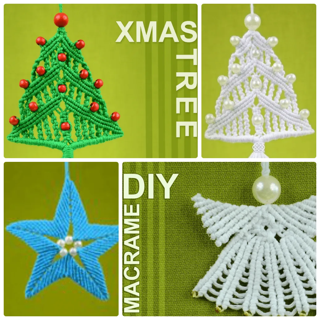 Como hacer 3 Diy Navidad de Macrame - enrHedando