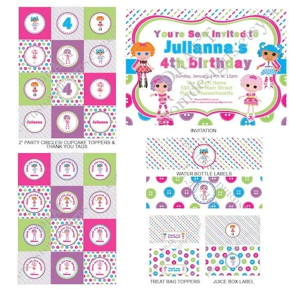 DIY Printable: Lalaloopsy Birthday Party Set by PepCustomDesigns DIY Printable: Lalaloopsy Birthday Party Set by PepCustomDesigns