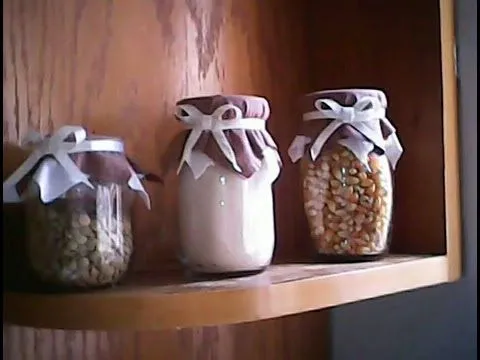 diy* recicla frascos de vidrio para decorar la cocina - YouTube