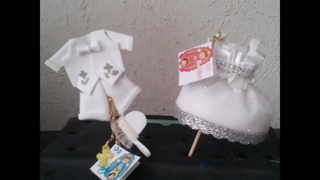 DIY recuerdo de bautizo trajecito niño - YouTube