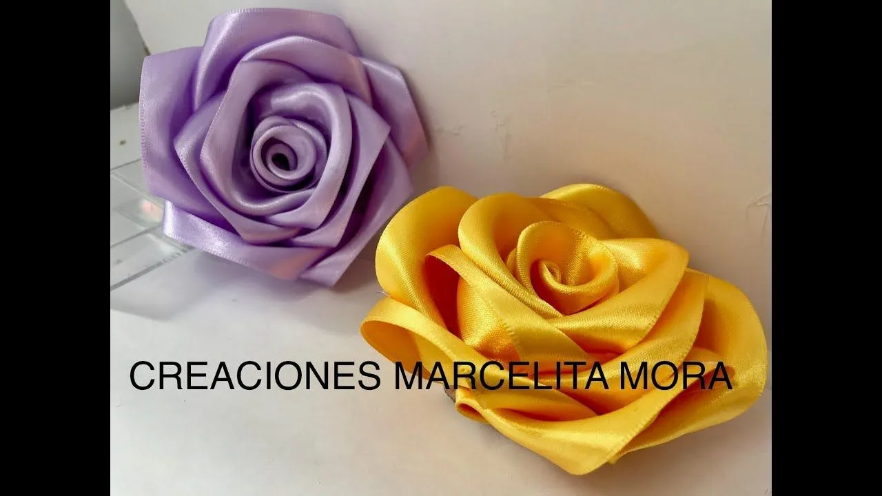 DIY- Como Hacer una Rosa Flor Liston Satin/ How to Make Rose  RibbonРоза//クリップ簪/Fita Cetin - YouTube