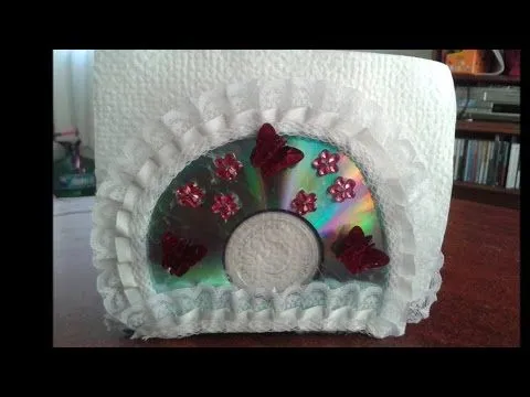 DIY: SERVILLETERO HECHO CON CDS RECICLADOS/DIY: NAPKIN HOLDER MADE ...