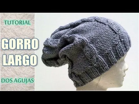 DIY como tejer gorro largo o caído, Paso a Paso - YouTube