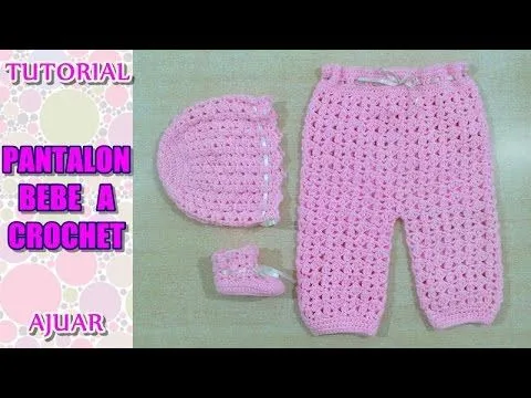 DIY como tejer pantalon para bebe a crochet, ganchillo AJUAR - YouTube