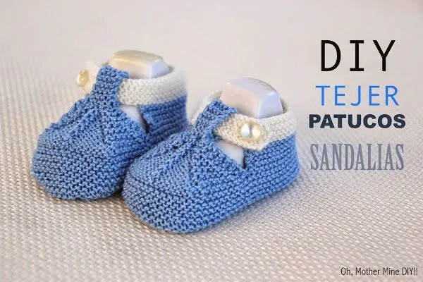 DIY Cómo tejer patucos sandalias bebe con dos agujas | Aprender ...