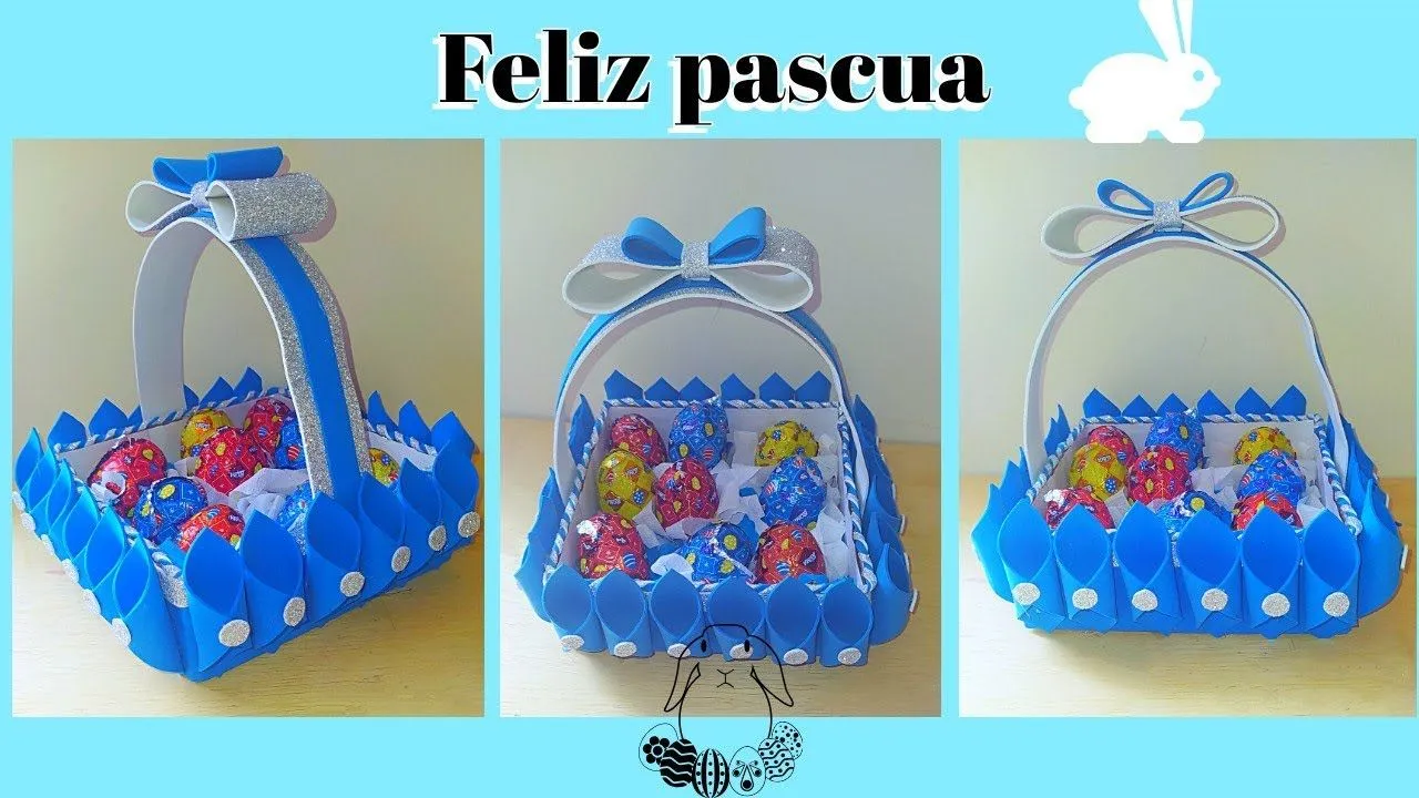 DIY/Cómo hacer canasta para pascua de foami / goma eva paso a paso DIY/Cómo hacer canasta para pascua de foami / goma eva paso a paso